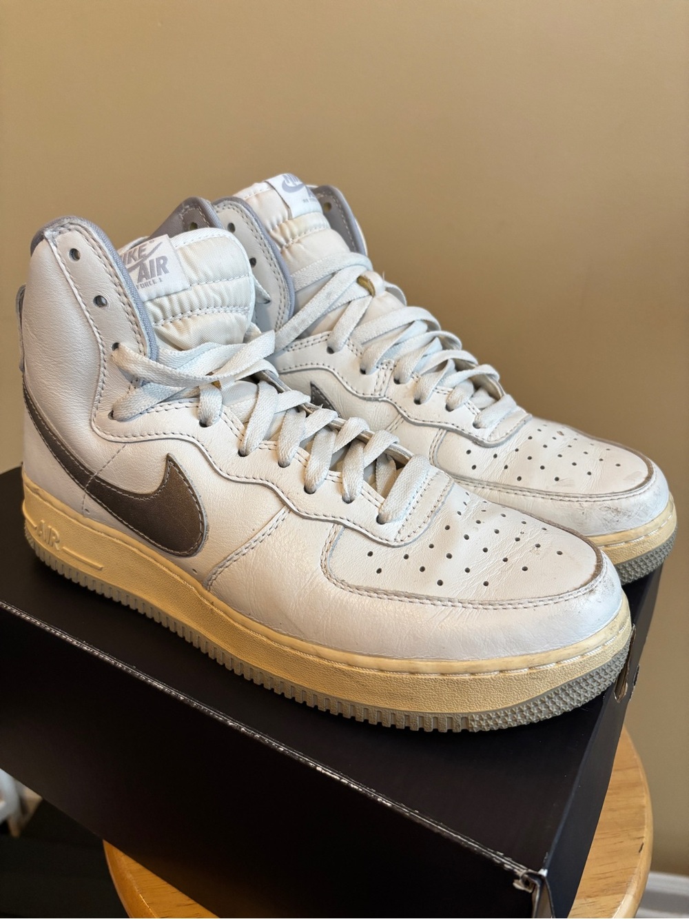 Nike Vintage 9 Air Force 1 Retro QS High-Top Sneakers Summit White/Wolf Grey
